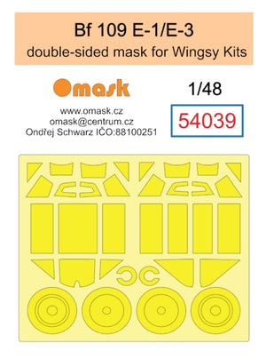 Omask 54039 Bf 109 E-1 / E-3 double-sided mask (for Wingsy Kits) 1/48