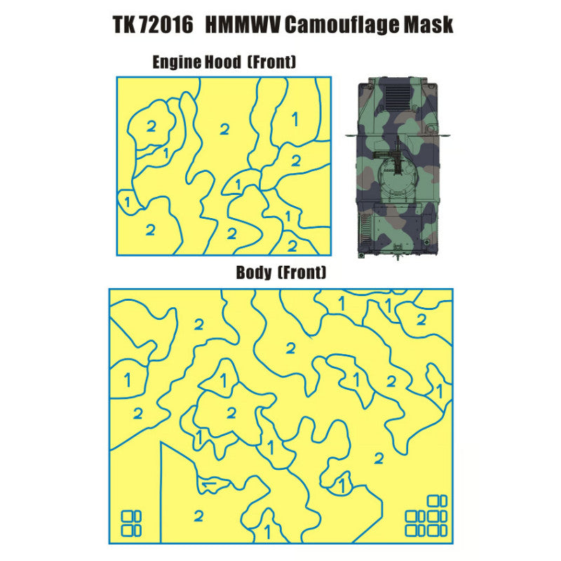 T-Model TK72016 M1114 NATO - Camouflage Mask Set 1/72 – immagine 2