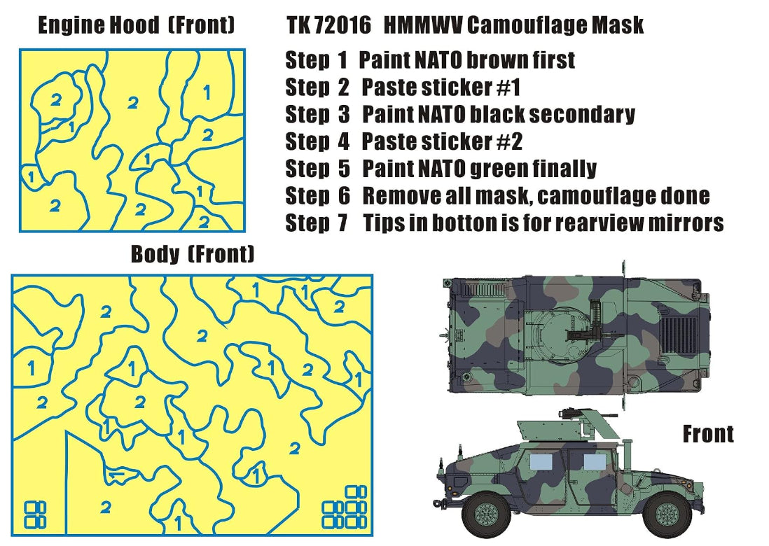 T-Model TK72016 M1114 NATO - Camouflage Mask Set 1/72 – immagine 3