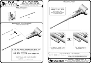 Master GM-72-049 KTO Rosomak - lufa działa 30mm ATK Mk 44 (Bushmaster II) wraz z żywicznym jarzmem (do modelu IBG) 1/72 – immagine 4