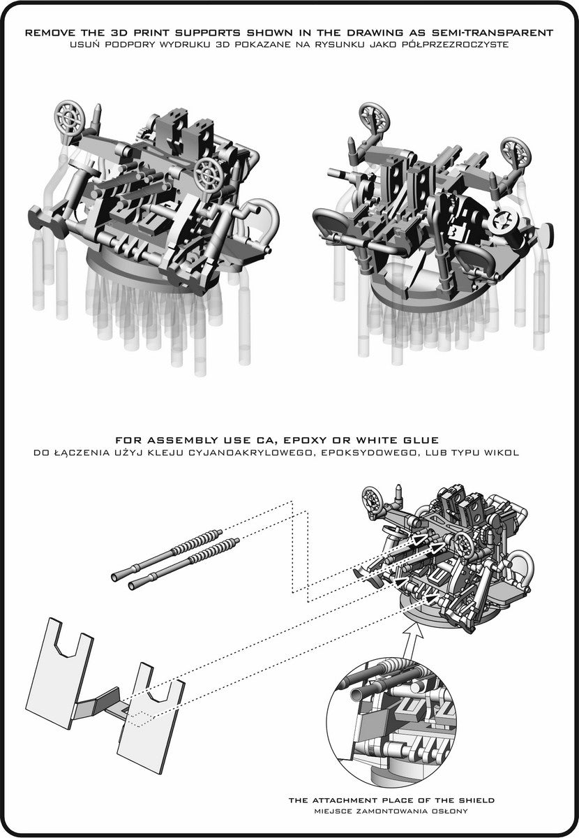 Master SM-350-122 IJN Type 96 25mm - PODWÓJNA podstawa - wczesna z celownikiem pierścieniowym (6 szt.) 1/350 – image 7