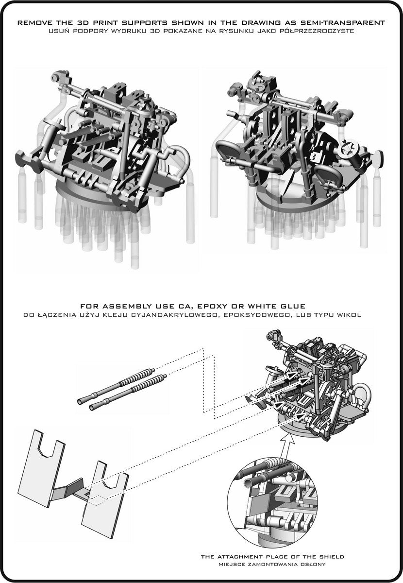 Master SM-350-123 IJN Type 96 25mm - PODWÓJNA podstawa - późna z celownikiem mechanicznym &amp;quot;Le Prieur&amp;quot; (6 szt.) 1/350 – zdjęcie 7