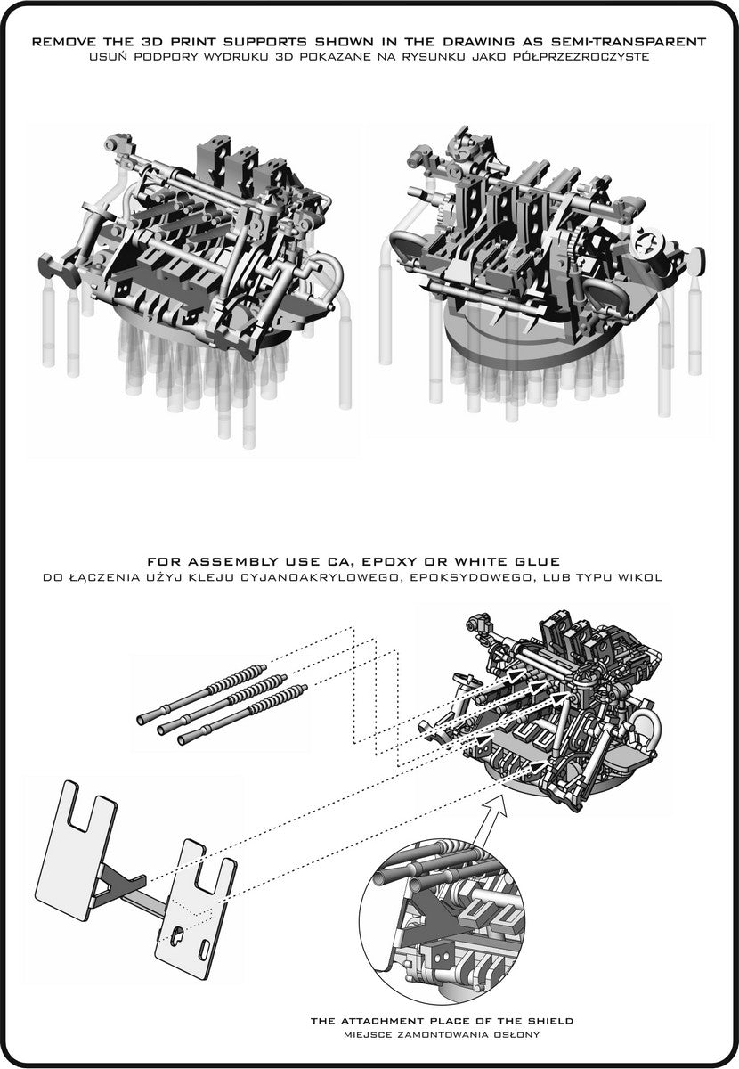 Master SM-350-125 IJN Type 96 25mm - POTRÓJNA podstawa - późna z celownikiem mechanicznym &amp;quot;Le Prieur&amp;quot; (6 szt.) 1/350 – image 7