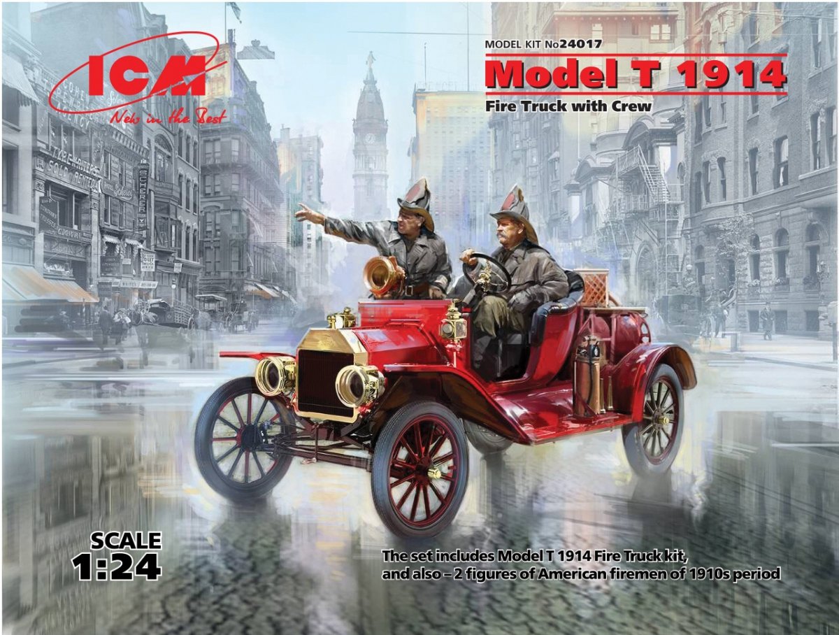 ICM 24017 Model T 1914 Fire Truck with Crew 1/24