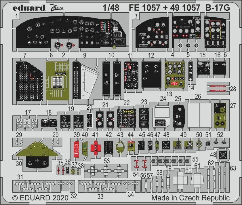 Cockpit Eduard 491057 B-17G 1/48 HK MODELS