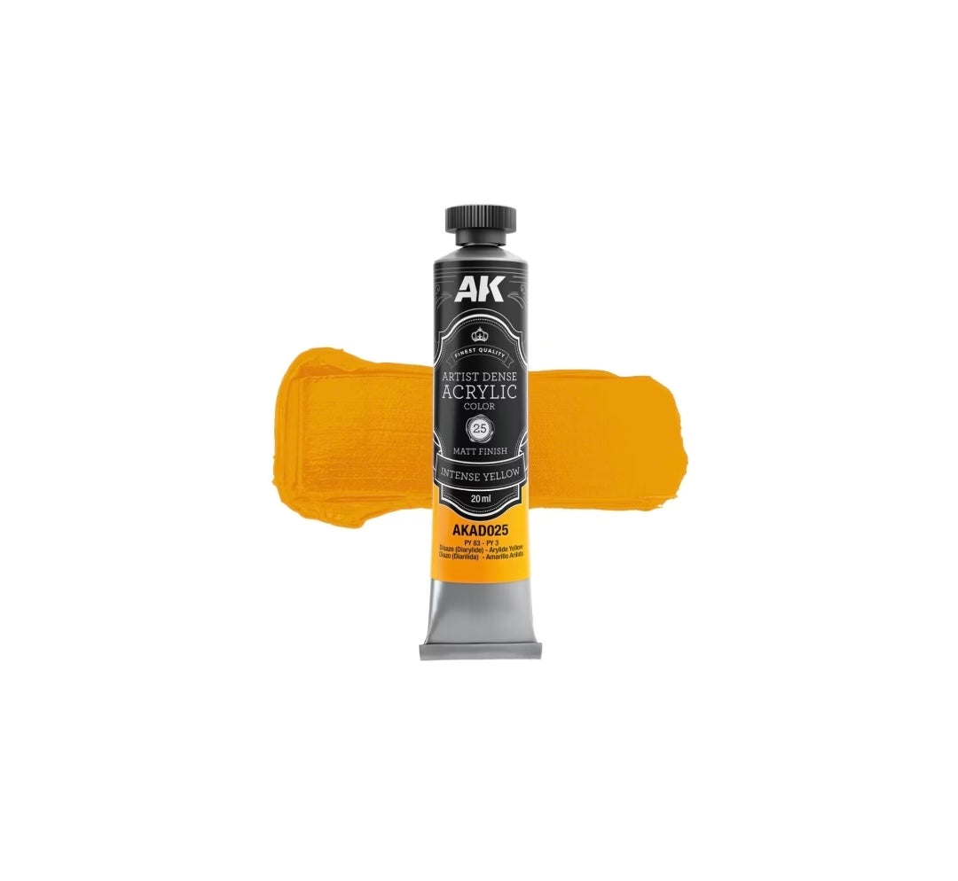 AK Interactive AKAD025 Artist Dense Acrylic - Intense Yellow
