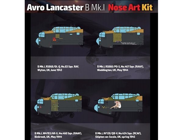 HK MODELS 01E033 Avro Lancaster B Mk.I Nose Art Kit 1/32 – immagine 3