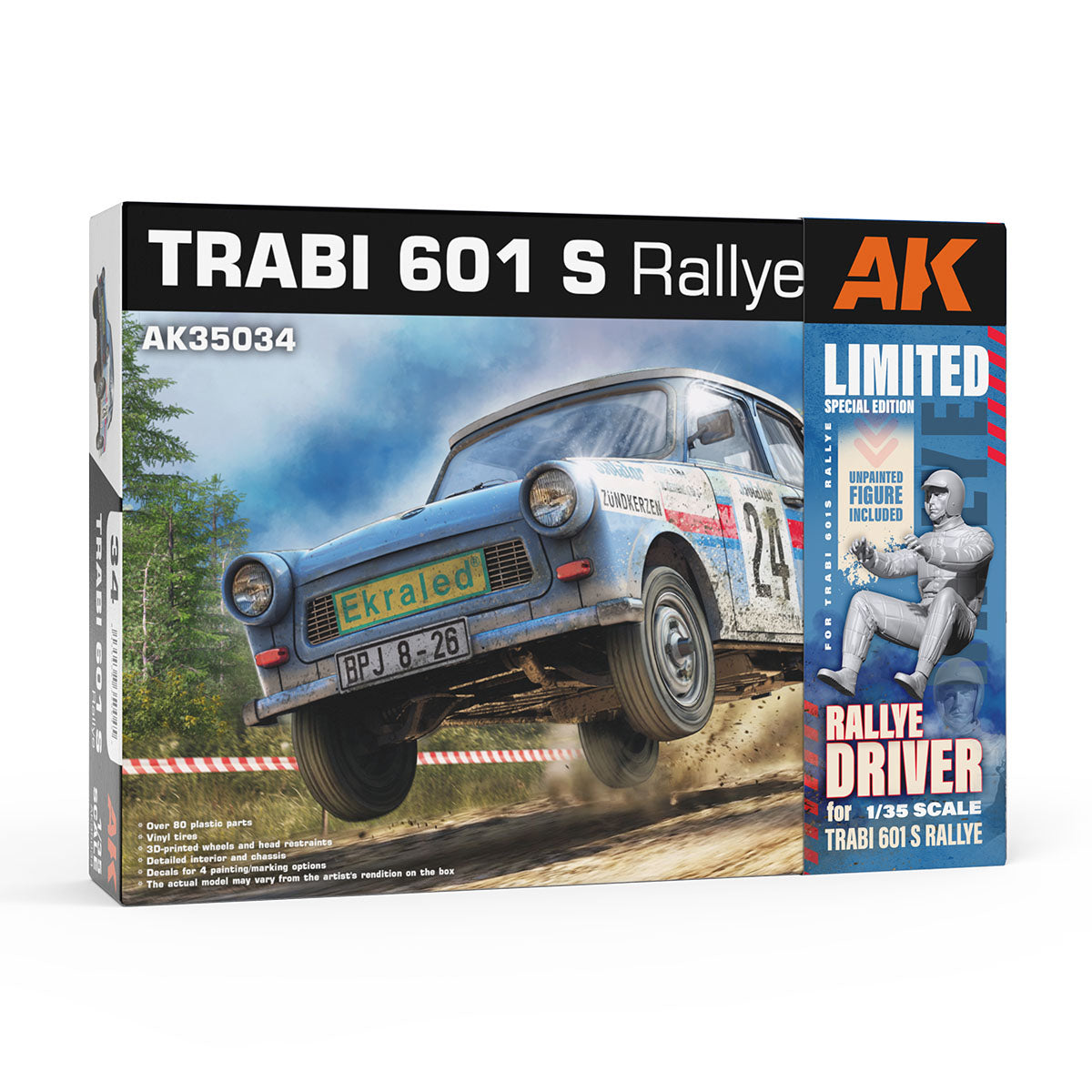 AK-Interactive 35034-A Trabi 601 Rallye with Rallye Driver Figure 1/35