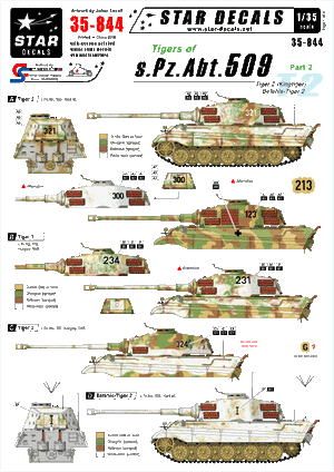 Star Decals 35-844 Tigers of s.Pz.Abt. 509 # 2 1/35