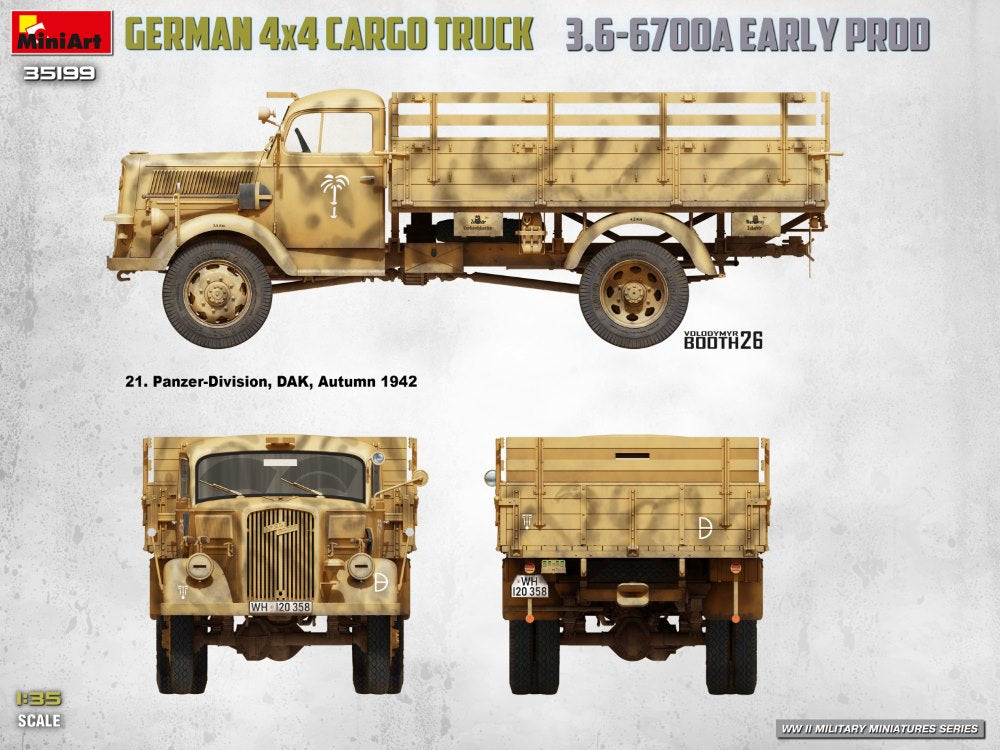 MiniArt 35199 German 3t 4x4 Cargo Truck 3.6-6700A 1/35 – Bild 7
