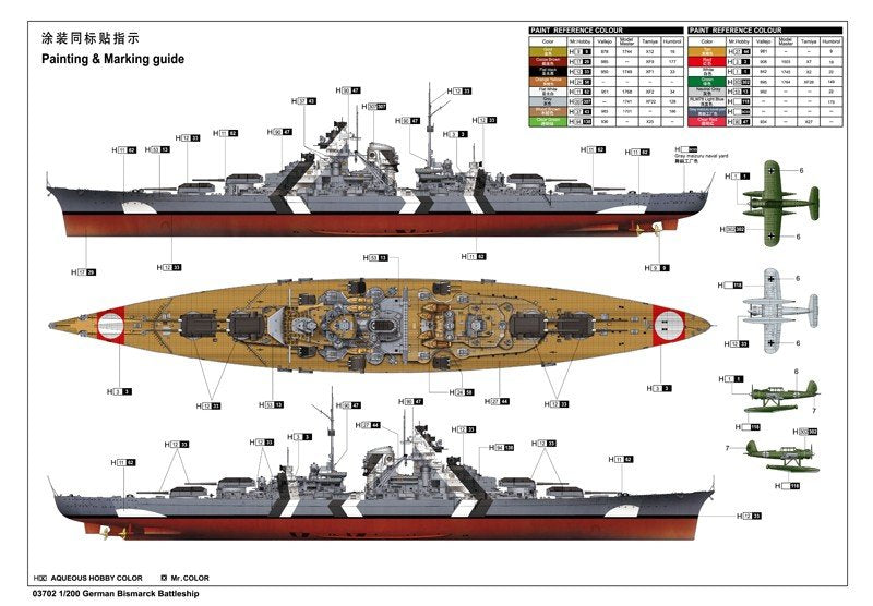 Trumpeter 03702 German Bismarck Battleship 1/200 – zdjęcie 9