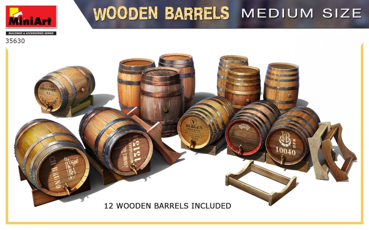 MiniArt 35630 Wooden Barrels. Medium Size 1/35 – imagen 4