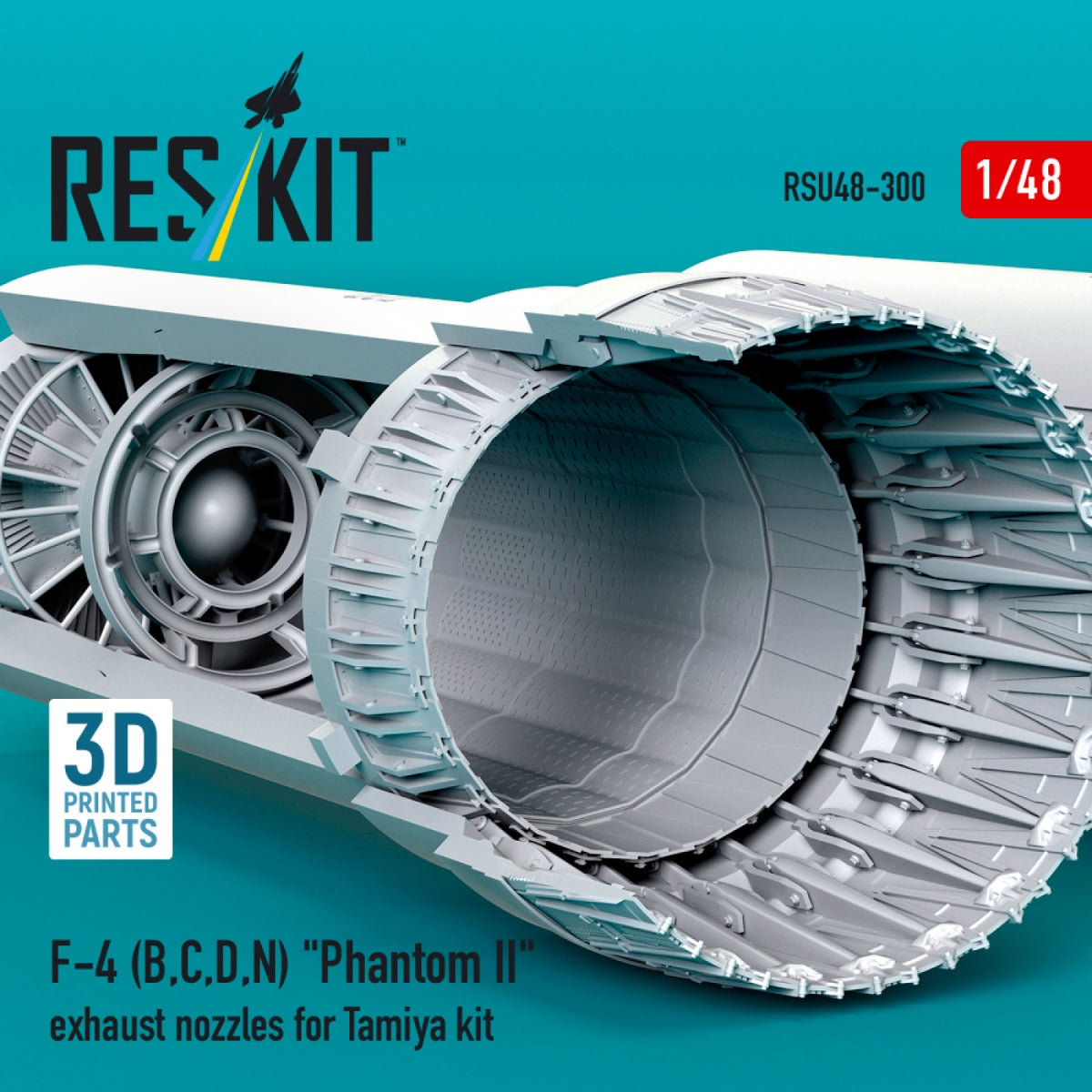 RESKIT RSU48-0300 F-4 (B, C, D, N) &amp;quot;Phantom II&amp;quot; exhaust nozzles for Tamiya kit (3D printed) 1/48 – Bild 2