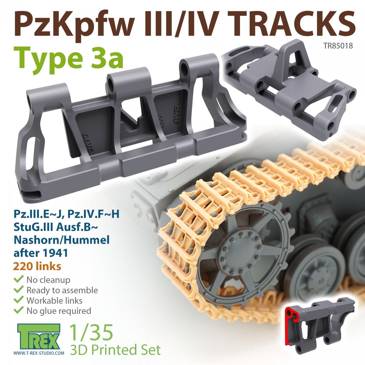 T-Rex Studio TR85018 PzKpfw.III/IV Pistes Type 3a 1/35