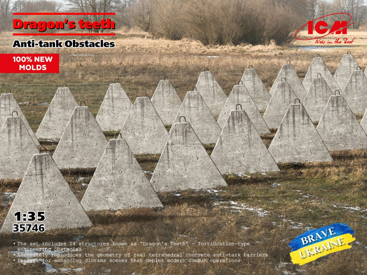 ICM 35746 Dragon's teeth'. Anti-tank Obstacles 1/35