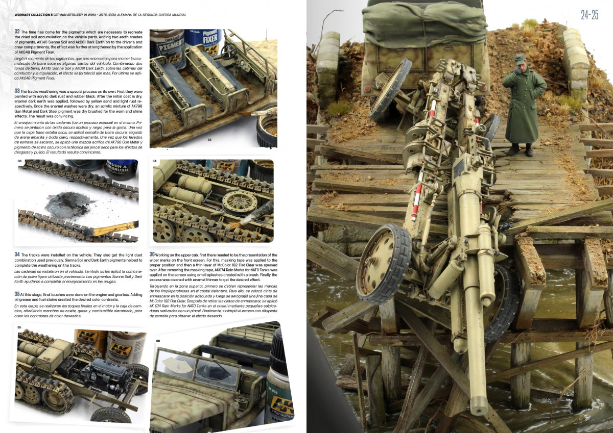 AK Interactive AK4907 WORN ART COLLECTION ISSUE 05 – GERMAN ARTILLERY - Bilingual English/Spanish – Bild 3