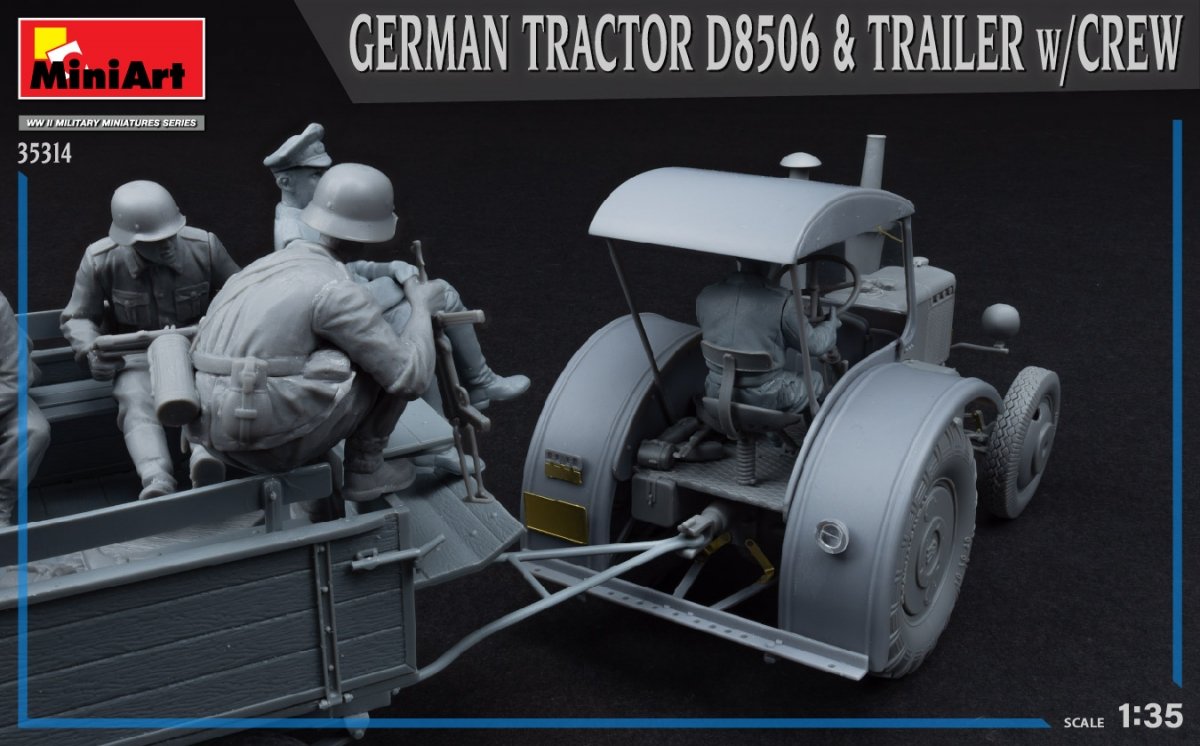 MiniArt 35314 GERMAN TRACTOR D8506 &amp;amp; TRAILER w/CREW 1/35 – imagen 4