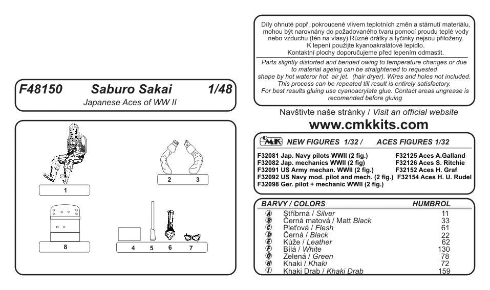 CMK F48150 Japanese Aces S. Sakai (1.fig for A6M2 Zero) 1/48 – immagine 3
