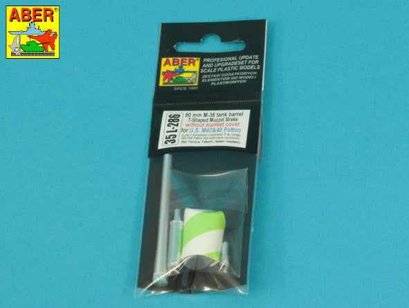 Aber 35 L-286 90 mm M-36 Tank Barrel with T-Shaped Muzzle Brake for  M47 / M48A3 Patton Tanks without Mantlet Cover 1/35 – Bild 2