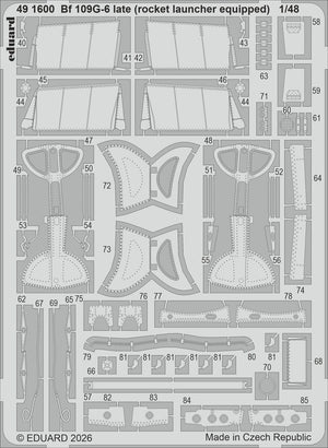 Eduard 491600 Messerschmitt Bf 109 G-6 Late (Rocket Launcher Equipped) PE Parts for TAMIYA 1/48