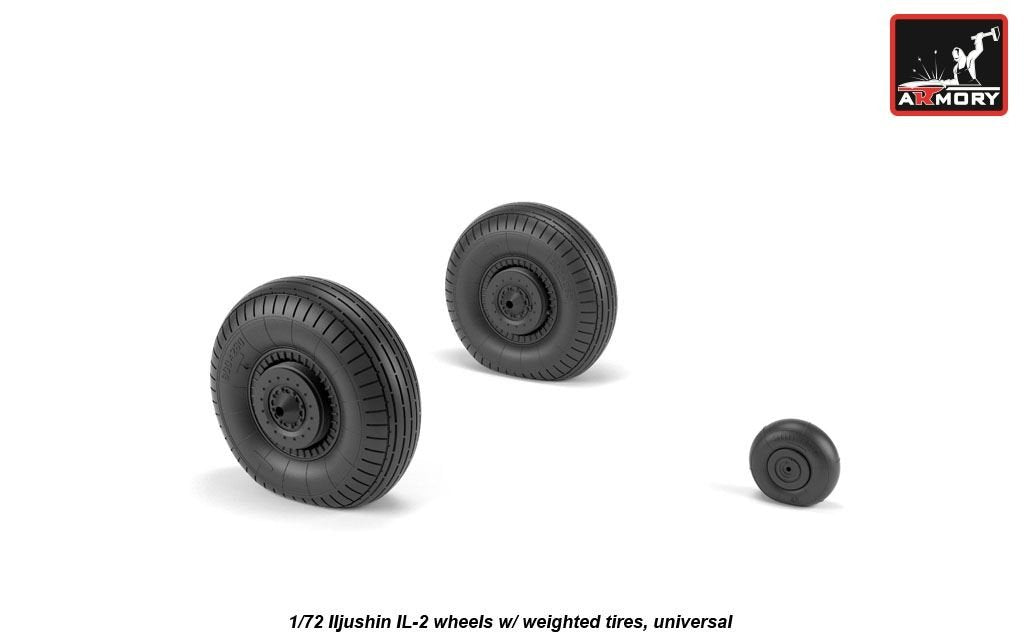 Armory Models AW72055 Iljushin IL-2 Bark early type wheels w/ weighted tires 1/72 – immagine 3