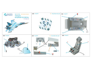 Quinta Studio QD+72183 Su-27 3D-Printed &amp;amp; coloured Interior on decal paper (Trumpeter) (with 3D-printed resin part) 1/72 – zdjęcie 2