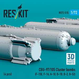 RESKIT RS72-0515 CBU-89A cluster bombs GATOR (4 pcs) (3D Printed) 1/72 – Bild 3