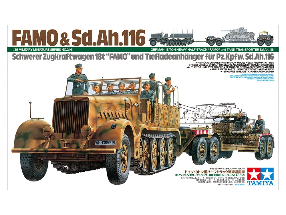 Tamiya 35246 German 18 Ton Heavy Half-Track &amp;quot;Famo&amp;quot; and Tank Transporter Sd.Ah.116 1/35 – imagen 2