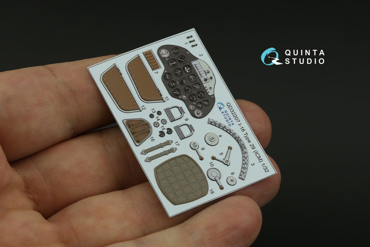 Quinta Studio QD32207 I-16 Type 29 3D-Printed coloured Interior on decal paper (ICM) 1/32 – imagen 12