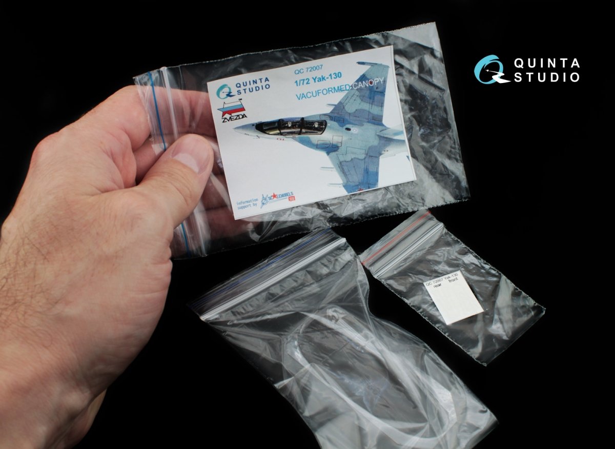 Quinta Studio QC72007 Yak-130 vacuformed clear canopy with det.cord (for Zvezda kit) 1/72 – immagine 8