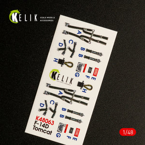 KELIK K48063 F-14D TOMCAT INTERIOR 3D DECALS FOR TAMIYA KIT 1/48 – immagine 2