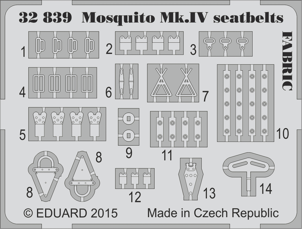 Eduard 32839 Mosquito Mk. IV seatbelts FABRIC 1/32 HK Models – Bild 2