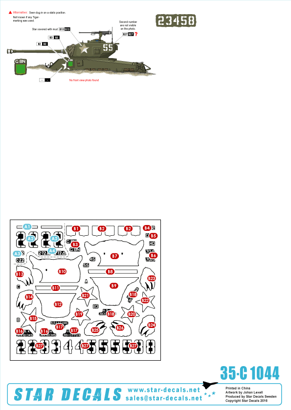 Star Decals 35-C1044 Guerre de Corée M4A3E8 Sherman 1/35 – image 2