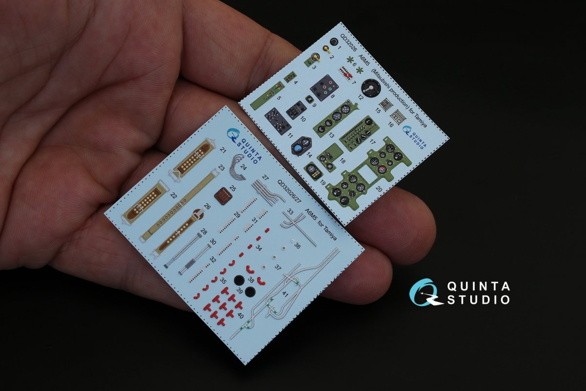 Quinta Studio QD32026 A6M5 (Mitsubishi prod.) 3D-Printed &amp;amp; coloured Interior on decal paper (for Tamiya kit) 1/32 – immagine 2