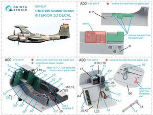Quinta Studio QD48237 B-26K 3D-Printed &amp;amp; coloured Interior on decal paper (ICM) 1/48 – Bild 11