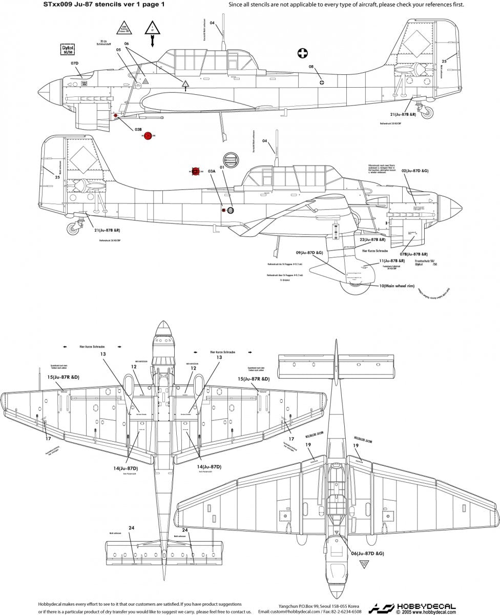 HobbyDecal ST32009V1 Ju-87 Pochoirs ver 1 1/32 – image 2