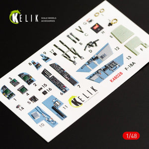 KELIK K48028 F/A-18A &amp;quot;HORNET&amp;quot; INTERIOR 3D DECALS FOR KINETIC KIT 1/48