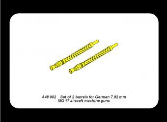 Aber A48 002 Set of 2 barrels for German 7,92 mm MG 17 aircraft machine guns 1/48 – Bild 3