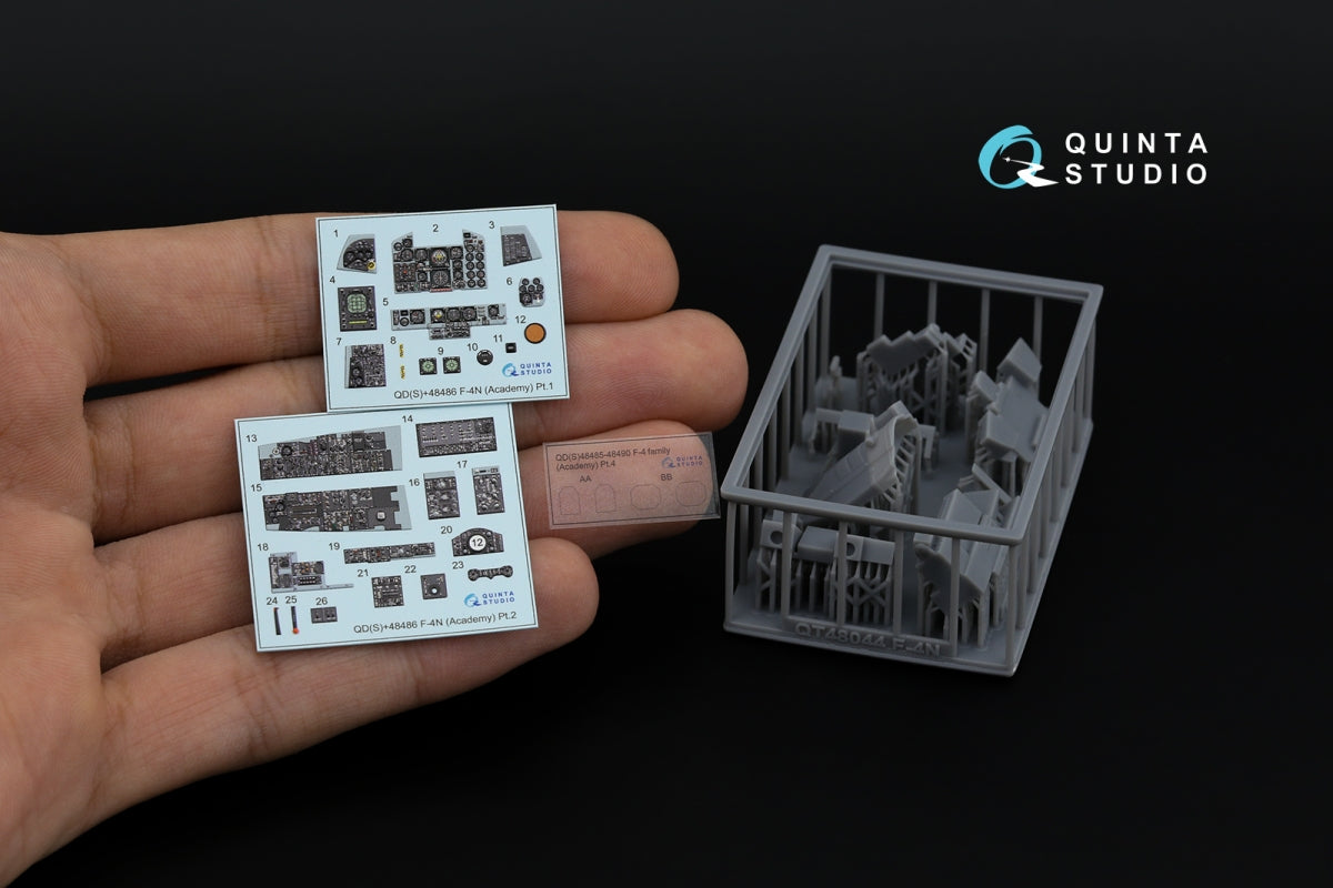 Quinta Studio QDS+48486 F-4N Phantom II 3D-Printed &amp;amp; coloured Interior on decal paper (Academy) (Small version) (with 3D-printed resin parts) 1/48 – immagine 2