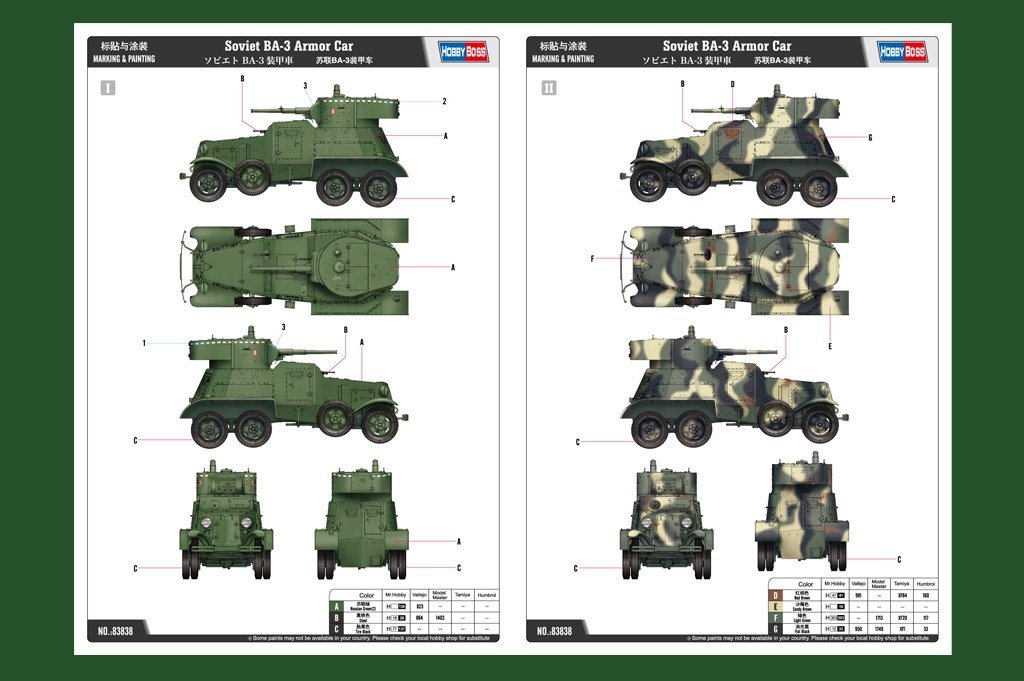Hobby Boss 83838 Soviet BA-3 Armor Car 1/35 – immagine 3