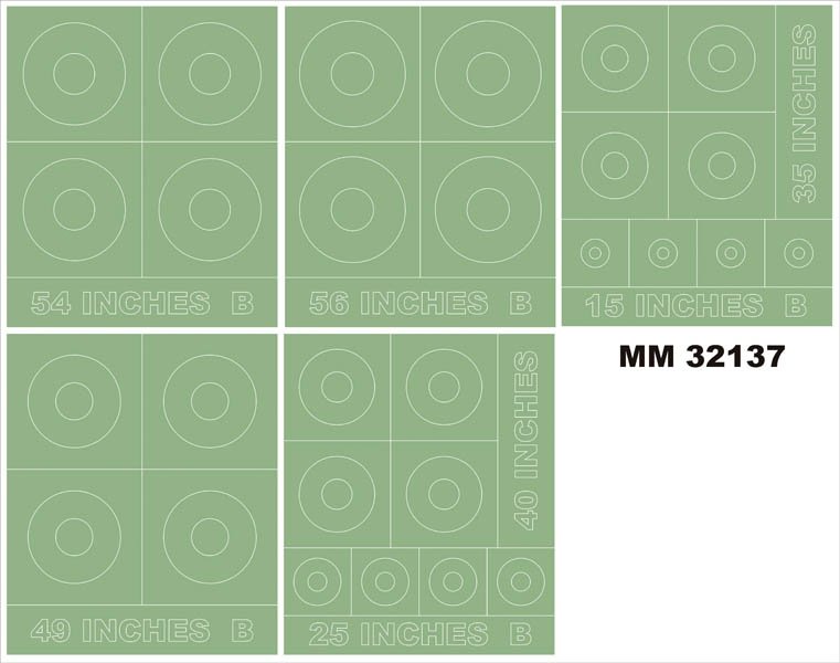 Coquilles rondes Montex MM32137 RAF type B 56, 54, 49, 40, 35, 25, 15 pouces