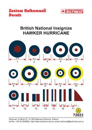 Techmod 72023 - British National Insignias - Hawker Hurricane 1/72 – immagine 2