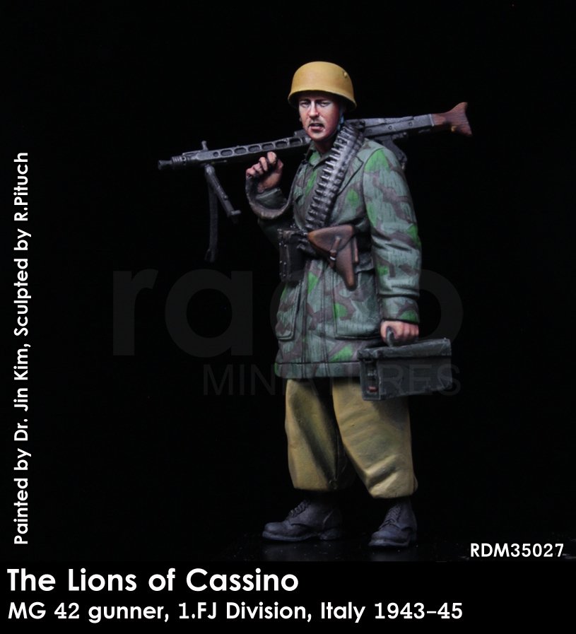 RADO Miniatures RDM35027 Les Lions de Cassino/Mitrailleur MG 42, 1re division FJ, Italie (1943-45) 1/35