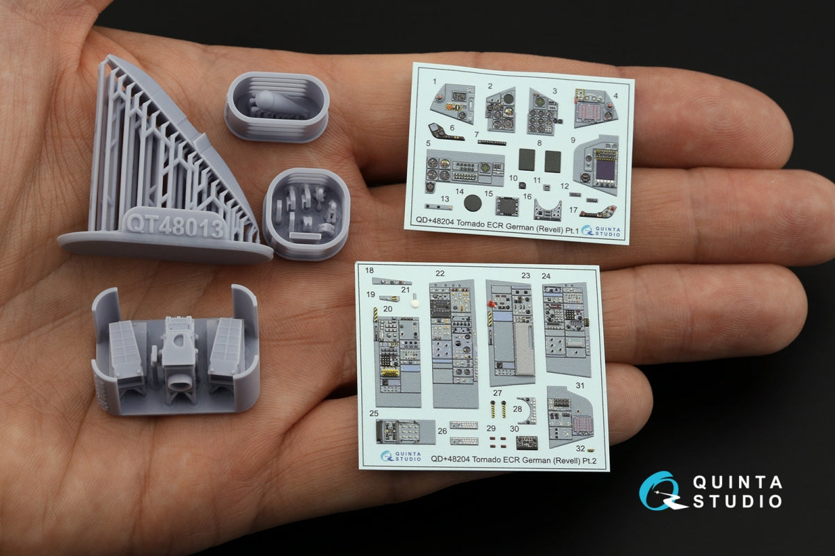 Quinta Studio QDS+48204 Tornado ECR German 3D-Printed &amp;amp; coloured Interior on decal paper (Revell) (small version) (with 3D-printed resin parts) 1/48 – imagen 4