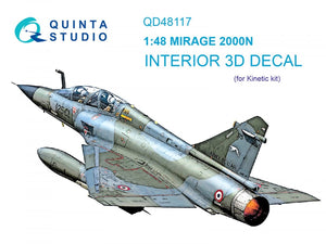 Quinta Studio QD48117 Mirage 2000N 3D-Printed &amp;amp; coloured Interior on decal paper (Kinetic) 1/48