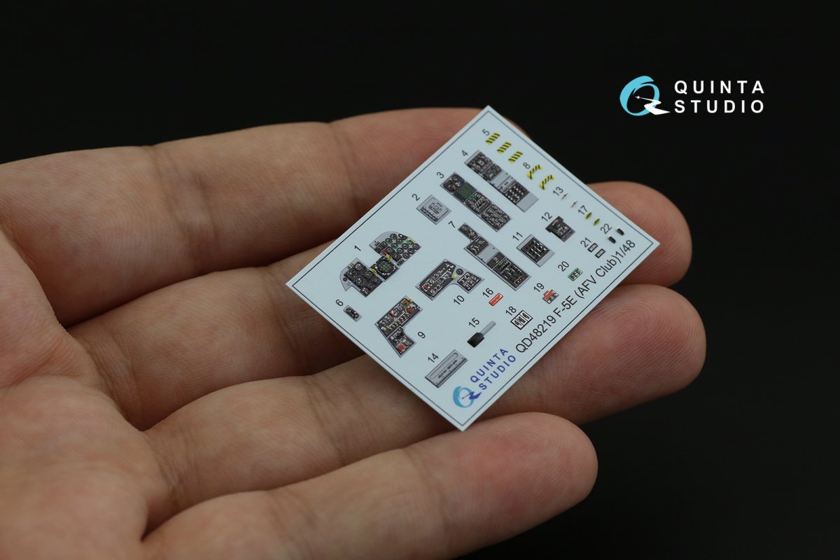 Quinta Studio QD48219 F-5E 3D-Printed &amp;amp; coloured Interior on decal paper (AFV club) 1/48 – immagine 4