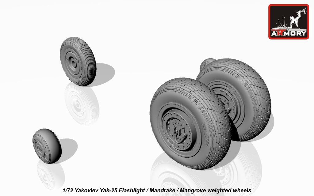 Armory Models AW72046 Yakovlev Yak-25 Lampe torche / Mandrake / Roues Mangrove avec pneus lestés 1/72  – image 2