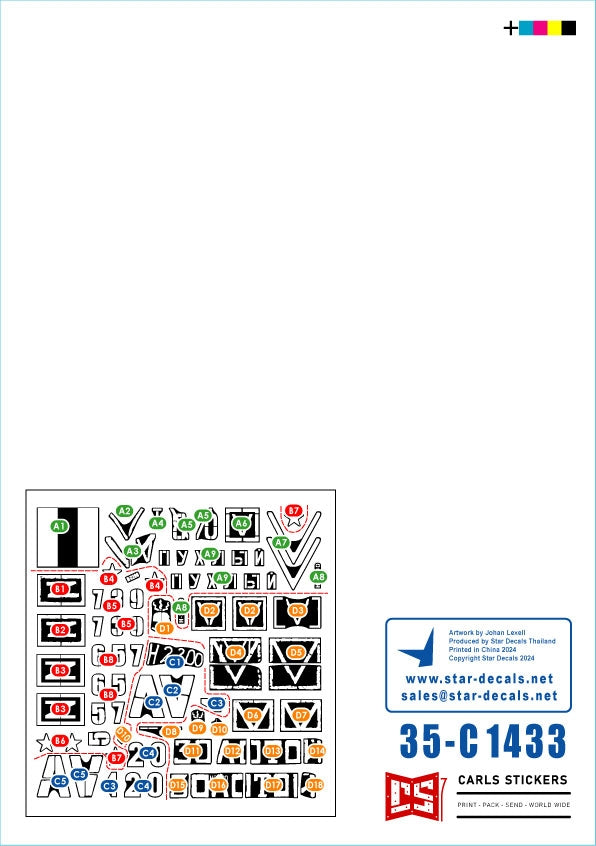 Star Decals 35-C1433 War in Ukraine # 27 Russian T-80BVM in Ukraine. 1/35 – immagine 2