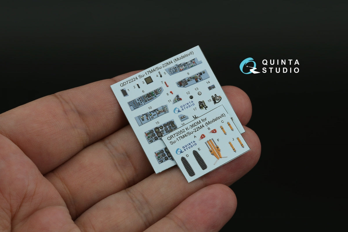 Quinta Studio QD72224 Su-17M4/Su-22M4 3D-Printed &amp;amp; coloured Interior on decal paper (Modelsvit) 1/72 – imagen 7