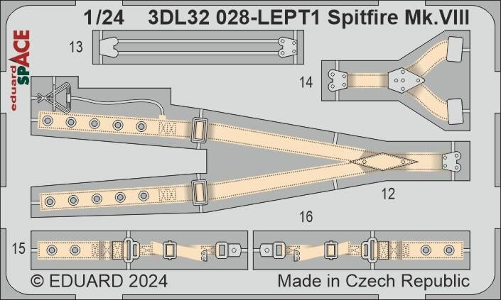 Eduard 3DL32028 Spitfire Mk.VIII SPACE AIRFIX 1/24 – immagine 4